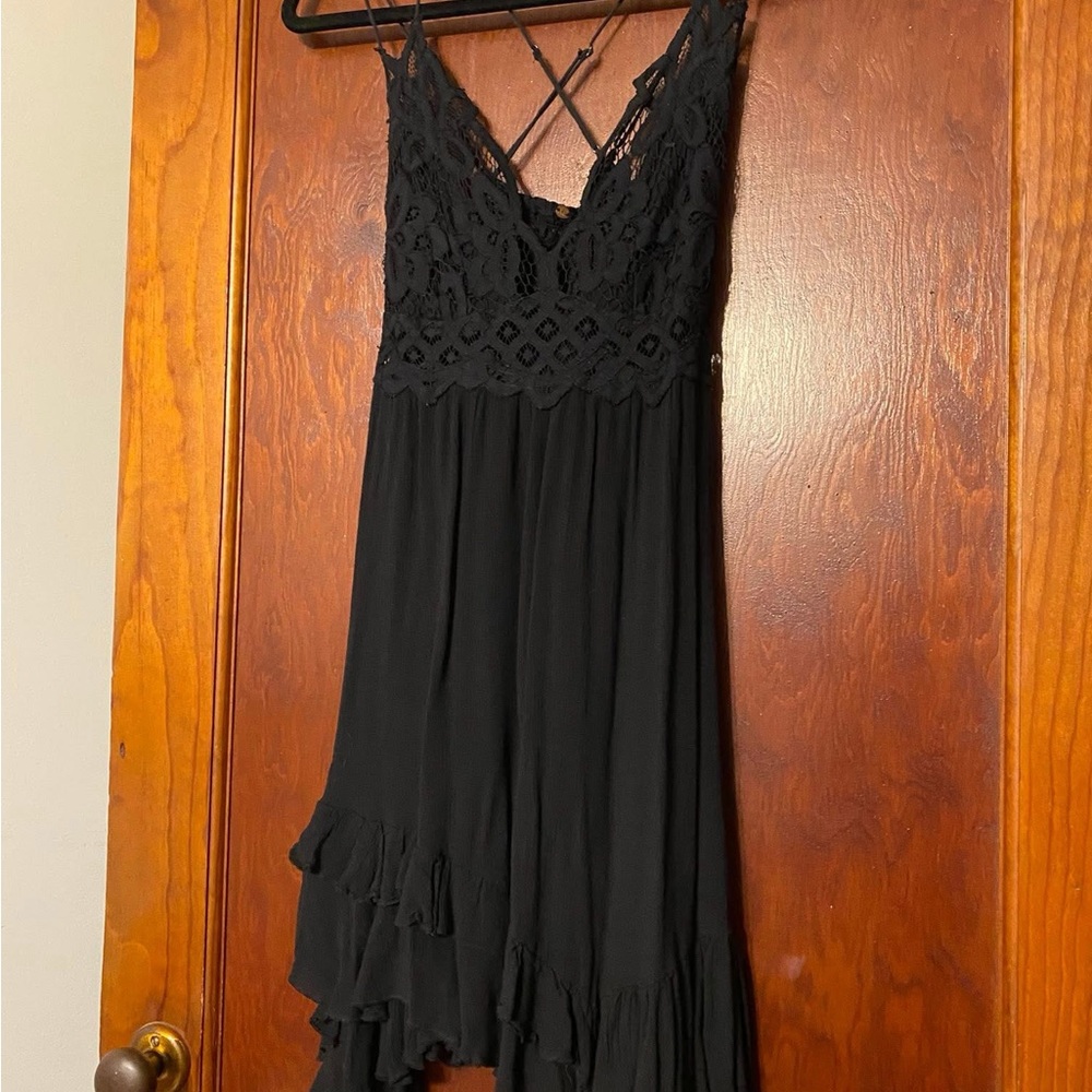 Free People Black High Low Dress